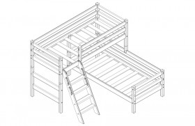 Кровать Соня вариант 8 угловая с наклонной лестницей Лаванда в Белом Яре - belyj-yar.katalogmebeli.com | фото 2