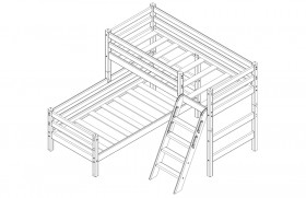 Кровать Соня вариант 8 угловая с наклонной лестницей Лаванда в Белом Яре - belyj-yar.katalogmebeli.com | фото 3