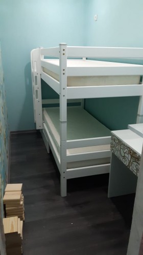 Кровать Соня вариант 9 двухъярусная с прямой лестницей Лаванда в Белом Яре - belyj-yar.katalogmebeli.com | фото 2