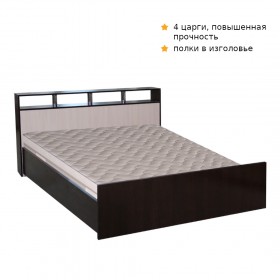 Кровать ТРОЯ 900 Венге-Дуб бел. в Белом Яре - belyj-yar.katalogmebeli.com | фото