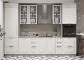 Модульная кухня Гарда 2,8 м (Белый патина/Серый) в Белом Яре - belyj-yar.katalogmebeli.com | фото