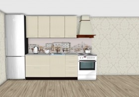Кухня Lux прямая 1700 мм в Белом Яре - belyj-yar.katalogmebeli.com | фото 1