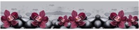 Кухонный фартук КМ 14 Орхидея Цветы Камни в Белом Яре - belyj-yar.katalogmebeli.com | фото