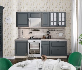 Кухня Регина 24 2,4 м (Серый матовый/Белый) в Белом Яре - belyj-yar.katalogmebeli.com | фото