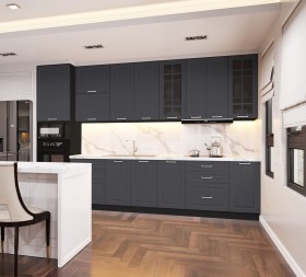 Кухонный гарнитур 1,8м Луксор высокие модули (Клен серый/корпус венге) в Белом Яре - belyj-yar.katalogmebeli.com | фото