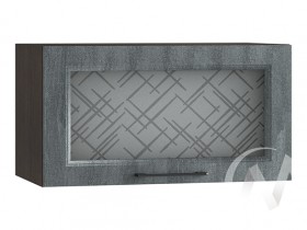 Либерти Шкаф верхний горизонтальный со стеклом ШВГС 609 (Холст грей/корпус венге) в Белом Яре - belyj-yar.katalogmebeli.com | фото
