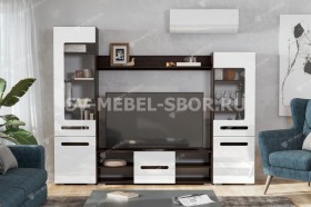 Мебель для гостиной МГС 6 (Исполнение 1/Венге/Белый глянец) в Белом Яре - belyj-yar.katalogmebeli.com | фото 1