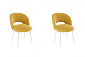 Набор стульев Моли 2 шт (жёлтый велюр/белый) в Белом Яре - belyj-yar.katalogmebeli.com | фото 1