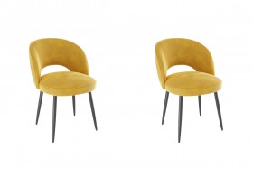 Набор стульев Моли 2 шт (жёлтый велюр/черный) в Белом Яре - belyj-yar.katalogmebeli.com | фото