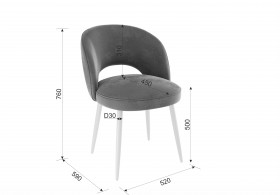 Набор стульев Моли 2 шт (серый велюр/белый) в Белом Яре - belyj-yar.katalogmebeli.com | фото 2
