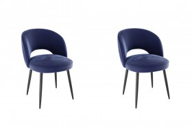 Набор стульев Моли 2 шт (синий велюр/черный) в Белом Яре - belyj-yar.katalogmebeli.com | фото