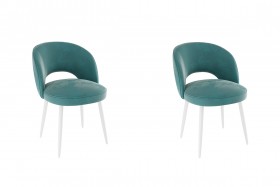 Набор стульев Моли 2 шт (зеленый велюр/белый) в Белом Яре - belyj-yar.katalogmebeli.com | фото 1