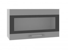 Олива ВПГСФ 800 Шкаф верхний горизонтальный со стеклом с фотопечатью высокий (Снег глянец/корпус Серый) в Белом Яре - belyj-yar.katalogmebeli.com | фото