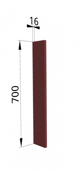 Панель торцевая ПТ 400 Квадро (для шкафа торцевого верхнего) Красная кожа в Белом Яре - belyj-yar.katalogmebeli.com | фото