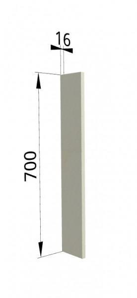 Панель торцевая ПТ 400 Квадро (для шкафа торцевого верхнего) Ваниль кожа в Белом Яре - belyj-yar.katalogmebeli.com | фото
