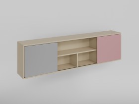 Полка между шкафами 1660 Грэйси (Розовый/Серый/корпус Клен) в Белом Яре - belyj-yar.katalogmebeli.com | фото 1
