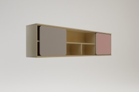 Полка между шкафами 1660 Грэйси (Розовый/Серый/корпус Клен) в Белом Яре - belyj-yar.katalogmebeli.com | фото 2