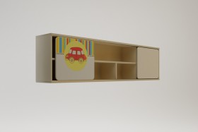Полка между шкафами 1960 Клаксон (Бежевый/корпус Клен) в Белом Яре - belyj-yar.katalogmebeli.com | фото