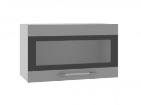 Ройс ПГСФ 600 Шкаф верхний горизонтальный со стеклом с фотопечатью (Графит софт/корпус Серый) в Белом Яре - belyj-yar.katalogmebeli.com | фото