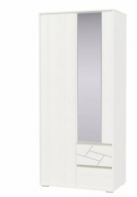 Шкаф 2-х дверный с ящиками Аделина 1000 Рамух белый в Белом Яре - belyj-yar.katalogmebeli.com | фото