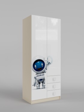 Шкаф 2-х створчатый с ящиками Санни (Белый/корпус Клен) в Белом Яре - belyj-yar.katalogmebeli.com | фото 1