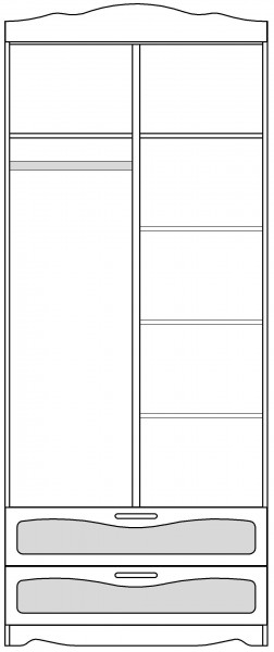 Шкаф 2-х створчатый с ящиками серии Иллюзия 32 Фиолетовый в Белом Яре - belyj-yar.katalogmebeli.com | фото 4