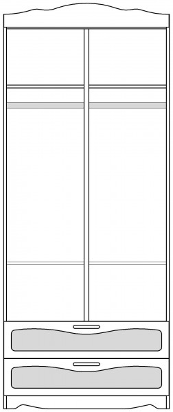Шкаф 2-х створчатый с ящиками серии Иллюзия 32 Фиолетовый в Белом Яре - belyj-yar.katalogmebeli.com | фото 5