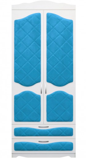 Шкаф 2-х створчатый с ящиками серии Иллюзия 84 Ярко-голубой в Белом Яре - belyj-yar.katalogmebeli.com | фото