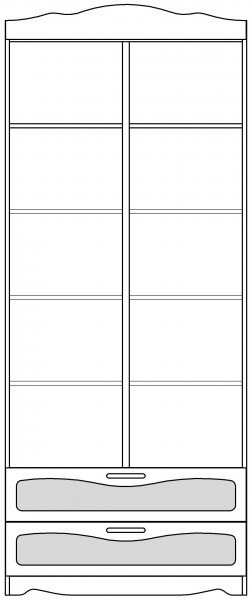 Шкаф 2-х створчатый с ящиками серии Иллюзия 99 Серый в Белом Яре - belyj-yar.katalogmebeli.com | фото 3