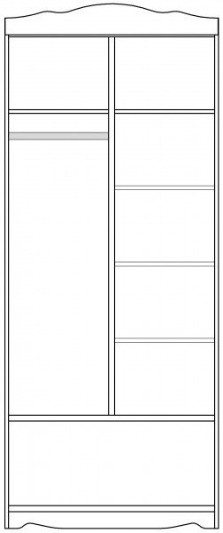 Шкаф 2-х створчатый серии Иллюзия 99 Серый в Белом Яре - belyj-yar.katalogmebeli.com | фото 4