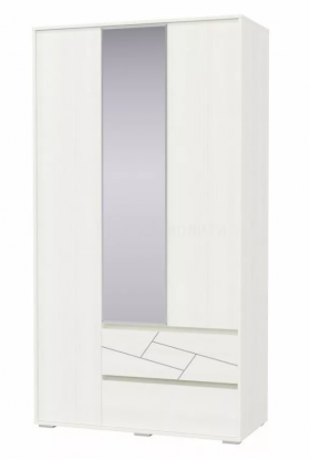 Шкаф 3-х дверный с ящиками Аделина 1200 Рамух белый в Белом Яре - belyj-yar.katalogmebeli.com | фото
