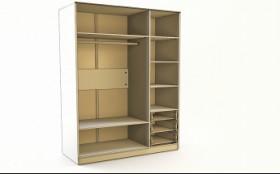 Шкаф 3-х створчатый с ящиками Бэлла (Выбеленное дерево/Белый) в Белом Яре - belyj-yar.katalogmebeli.com | фото 3