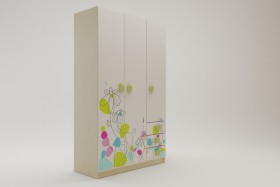 Шкаф 3-х створчатый с ящиками Флёр (Белый/корпус Клен) в Белом Яре - belyj-yar.katalogmebeli.com | фото 1