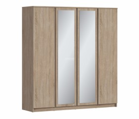 Веста СБ-3082 Шкаф 4х дверный с зеркалами Дуб Сонома в Белом Яре - belyj-yar.katalogmebeli.com | фото