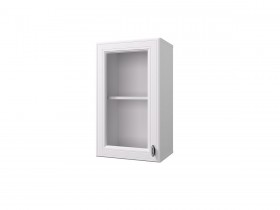 Шкаф 40 с витриной Ева (Белый Софт/Белый) в Белом Яре - belyj-yar.katalogmebeli.com | фото