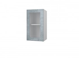 Шкаф 40 с витриной Лофт (Камень Оленна/Белый) в Белом Яре - belyj-yar.katalogmebeli.com | фото
