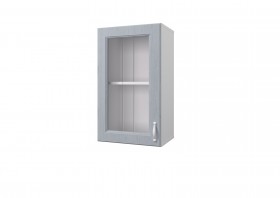 Шкаф 40 с витриной Принцесса (Серый/корпус Белый) в Белом Яре - belyj-yar.katalogmebeli.com | фото