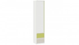Шкаф для белья комбинированный «Сканди» Дуб Гарден/Белый/Зеленый в Белом Яре - belyj-yar.katalogmebeli.com | фото