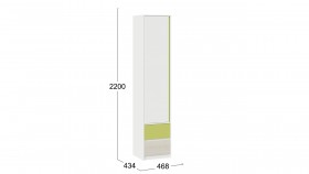 Шкаф для белья комбинированный «Сканди» Дуб Гарден/Белый/Зеленый в Белом Яре - belyj-yar.katalogmebeli.com | фото 4