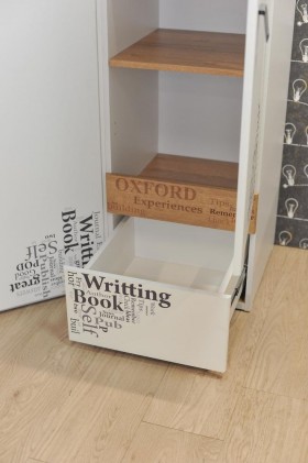 Шкаф для белья «Оксфорд» (Ривьера/Белый с рисунком) в Белом Яре - belyj-yar.katalogmebeli.com | фото 4