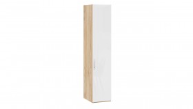 Шкаф для белья с 1 глухой дверью «Эмбер» Яблоня Беллуно/Белый глянец в Белом Яре - belyj-yar.katalogmebeli.com | фото 1