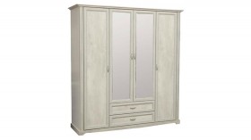 Шкаф для одежды "Сохо" (бетон пайн белый/2 ящика/зеркало) в Белом Яре - belyj-yar.katalogmebeli.com | фото 4