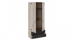 Шкаф для одежды комбинированный «Окланд» (Фон Черный/Дуб Делано) в Белом Яре - belyj-yar.katalogmebeli.com | фото 2