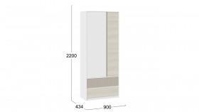 Шкаф для одежды комбинированный «Сканди» Дуб Гарден/Белый/Глиняный серый в Белом Яре - belyj-yar.katalogmebeli.com | фото 4