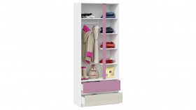 Шкаф для одежды комбинированный «Сканди» Дуб Гарден/Белый/Лиловый в Белом Яре - belyj-yar.katalogmebeli.com | фото 4