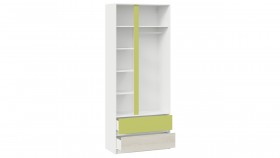 Шкаф для одежды комбинированный «Сканди» Дуб Гарден/Белый/Зеленый в Белом Яре - belyj-yar.katalogmebeli.com | фото 2