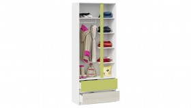 Шкаф для одежды комбинированный «Сканди» Дуб Гарден/Белый/Зеленый в Белом Яре - belyj-yar.katalogmebeli.com | фото 4