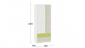 Шкаф для одежды комбинированный «Сканди» Дуб Гарден/Белый/Зеленый в Белом Яре - belyj-yar.katalogmebeli.com | фото 5