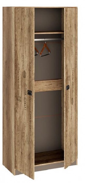 Шкаф для одежды «Пилигрим» (Дуб Каньон светлый, Фон серый) в Белом Яре - belyj-yar.katalogmebeli.com | фото 2