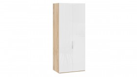 Шкаф для одежды с 2 глухими дверями «Эмбер» Яблоня Беллуно/Белый глянец в Белом Яре - belyj-yar.katalogmebeli.com | фото